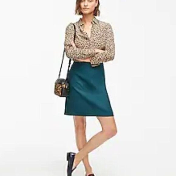 NEW J. Crew | Princess Mini Skirt in Double Serge Wool Sz 8P - Picture 1 of 9